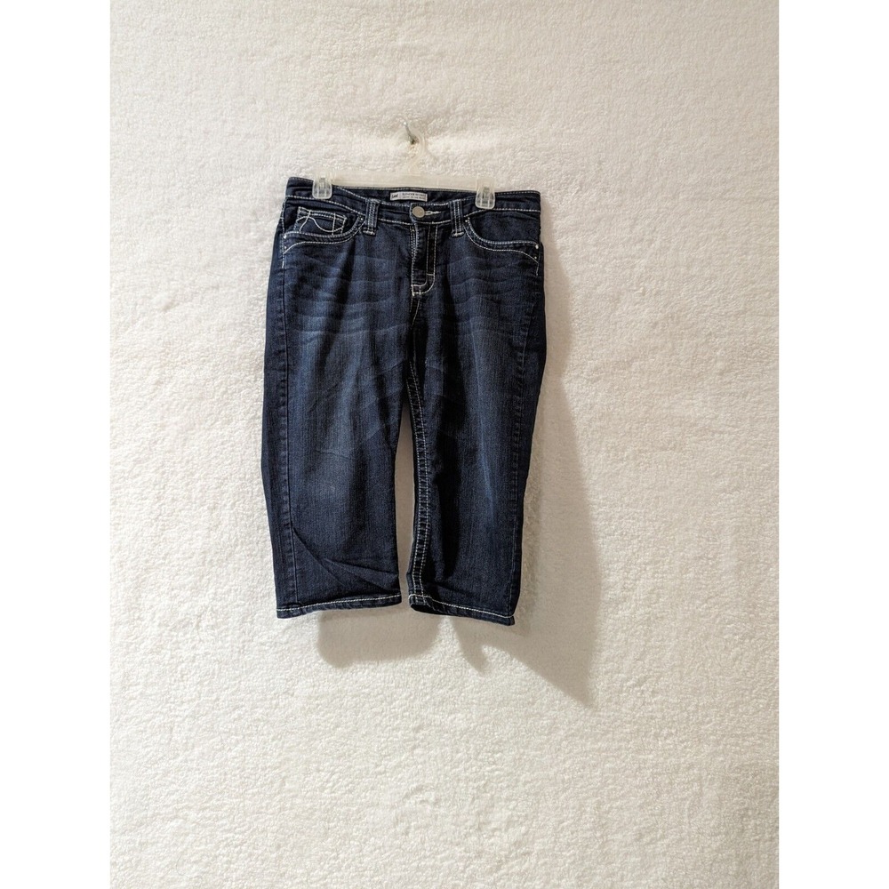 Lee Slender Secret Capri Jeans Womens Medium Dark Wash Denim Black Petite 8